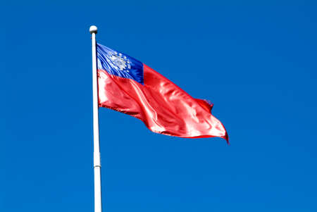 Flag of Myanmar on the windの写真素材