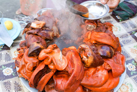 Interior soup at the market of Pyin U Lwin on Myanmarの写真素材
