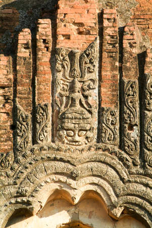 Detail on Dhammayangyi temple at the archaeological site of Bagan on Myanmarの写真素材