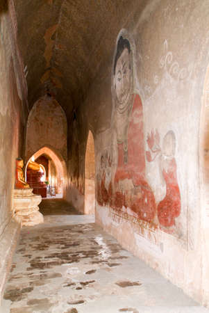 Fresco on Sulamani temple at the archaeological site of Bagan on Myanmarのeditorial素材