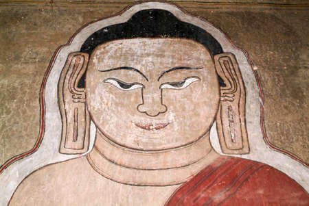 Fresco on Sulamani temple at the archaeological site of Bagan on Myanmarのeditorial素材