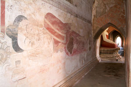 Fresco on Sulamani temple at the archaeological site of Bagan on Myanmarのeditorial素材