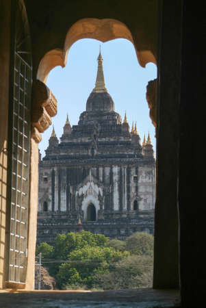 The temple of Thatbyinnyu at the archaeological site of Bagan on Myanmarの写真素材