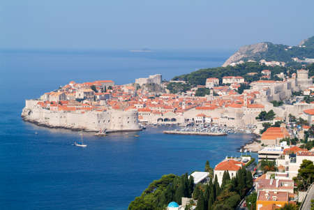 View at the coast with the old town of Dubrovnik on Croatiaのeditorial素材