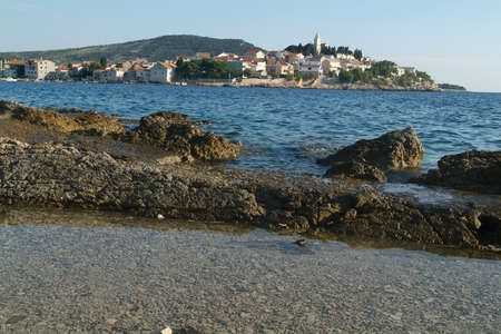 The coast at Primosten on Croatiaの写真素材