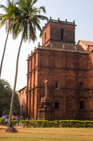 Old Goa, India - 8 January 2015: People visiting the five hundred year old church of St. Francis of Assisi, Old Goa, Indiaのeditorial素材