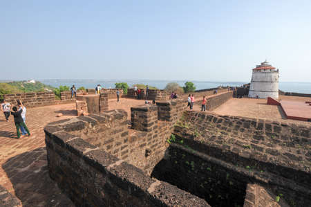 Goa, India - 8 January 2015: People visiting the fort Aguada on Goa, Indiaのeditorial素材