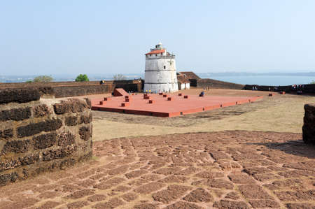 Lighthouse in Aguada fort, located near Sinquerim beach, Goa, Indiaのeditorial素材