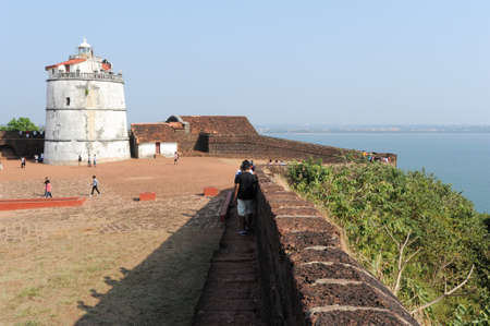 Goa, India - 8 January 2015: People visiting the fort Aguada on Goa, Indiaのeditorial素材