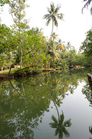 River of the backwaters at Kollam on India