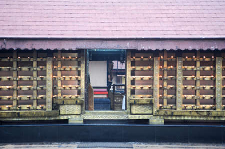 Kollam, India - 19 January 2015: believers praying at the hindu temple of Kollam on Indiaのeditorial素材
