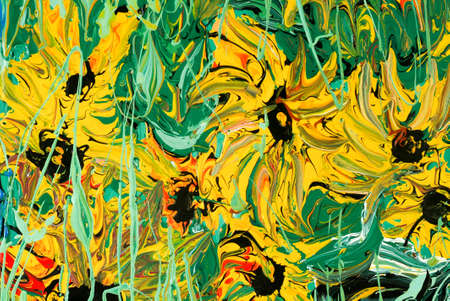 Abstract flower painting for textureのeditorial素材