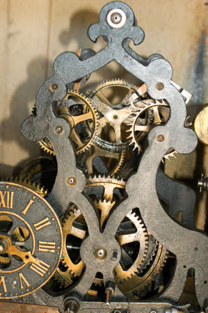 Clock mechanism inside a bell tower