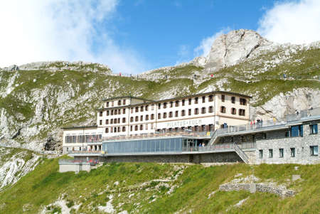 Mount Pilatus, Switzerland - 23 August 2006: Pilatus Kulm station near the summit of Mount Pilatus on the alps of central Switzerlandのeditorial素材