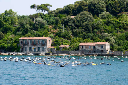 Mussel aquaclture on Palmaria island near Portovenere on Italy