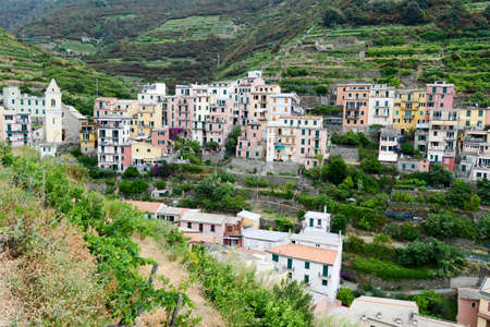 The village of Manarola on Cinque Terre, Italyの写真素材