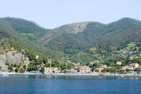 The beach of Monterosso on Cinque Terre, Italyの写真素材