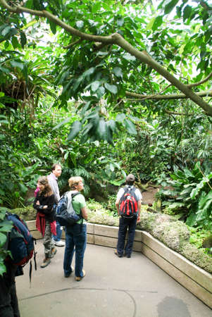 Zurich, Switzerland - 22 August 2006: People observing exotic animals on Masoala hall (built 2003) in the Zoo Zurichのeditorial素材