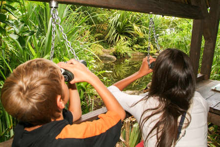 Zurich, Switzerland - 22 August 2006: People observing exotic animals on Masoala hall (built 2003) in the Zoo Zurichのeditorial素材