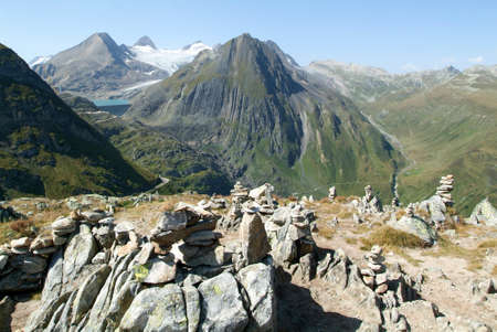 View on Nufenen pass to the Swiss alps