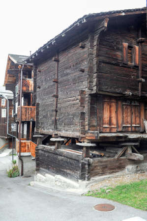 Rural chalet at Geschinen on the Swiss alpsの写真素材