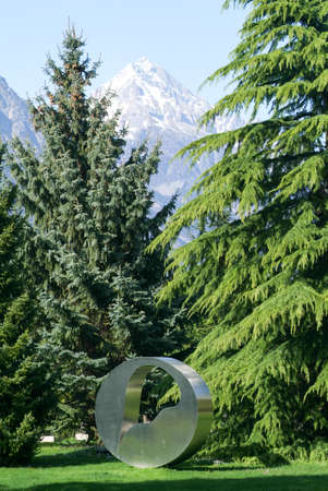 Martigny, Switzerland - 3 May 2008: Artwork on the park of museum Pierre Gianadda at Martignyのeditorial素材