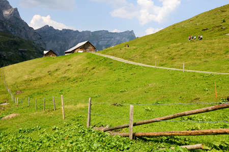 Mountain landscape at Truebsee over Engelberg on the Swiss alpsのeditorial素材