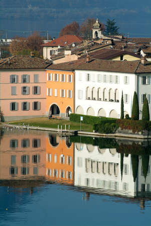 The village of Bissone on lake Lugano, Switzerland