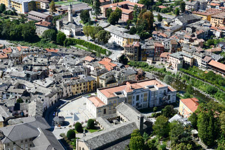 The village of Varallo Sesia on Italyの写真素材