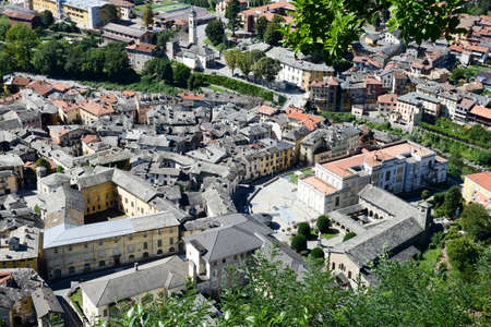 The village of Varallo Sesia on Italyの写真素材