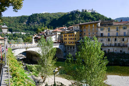 The village of Varallo Sesia on Italyの写真素材