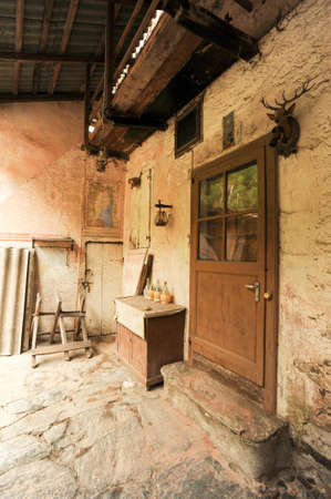 House at the old village of Carabietta on the italian part of Switzerlandのeditorial素材