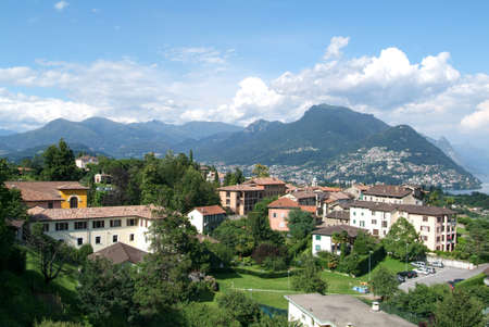 Houses at the old village of Certenago over Lugano on the italian part of Switzerland