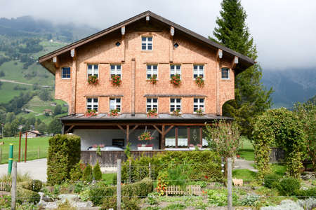 Traditional mountain chalet at Engelberg on the Swiss alpsのeditorial素材