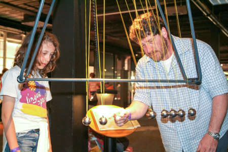 Winterthur, Switzerland - 13 april 2007: people playing with the installations of the Swiss Science Center Technorama at Winterthur, Switzerlandのeditorial素材