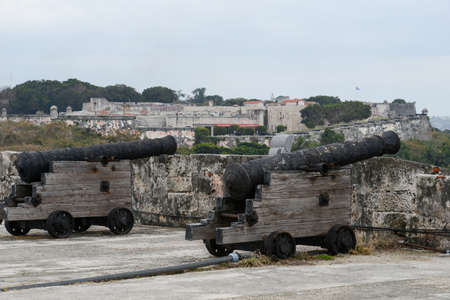 Cannons of El Morro fortress at Havana on Cuba