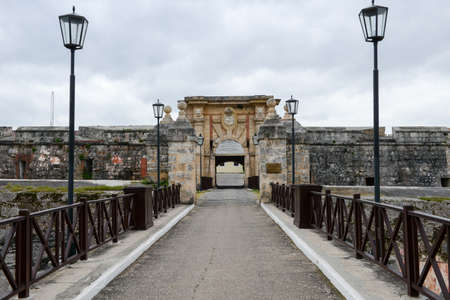 The entrance door of La Cabana fortress at Havana on Cubaのeditorial素材