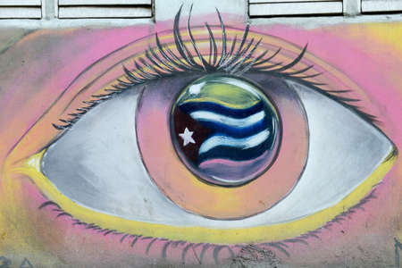 Wall painting at Old Havana on Cubaのeditorial素材