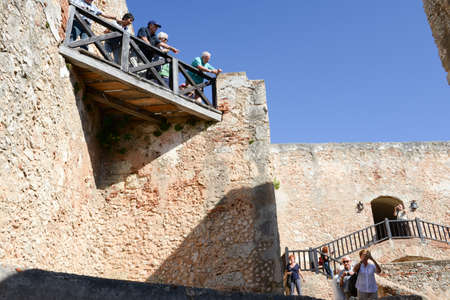 Santiago, Cuba - 14 january 2016: people visiting on walking El Morro castle at Santiago de Cuba,...