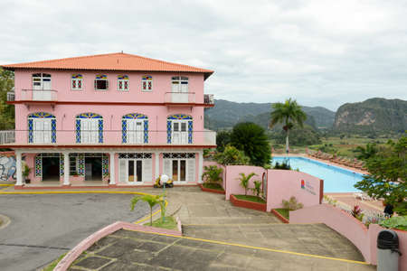 Vinales, Cuba . 24 january 2016: the colonial style hotel Las Jazmine in the valley of Vinales on Cubaのeditorial素材