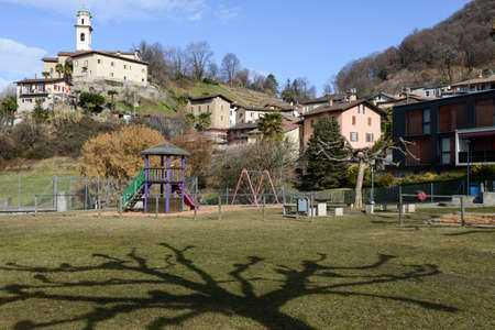Carabbia (Lugano), 19 february 2016: the rural village of Carabbia part of the city of Lugano on the italian part of Switzerlandのeditorial素材