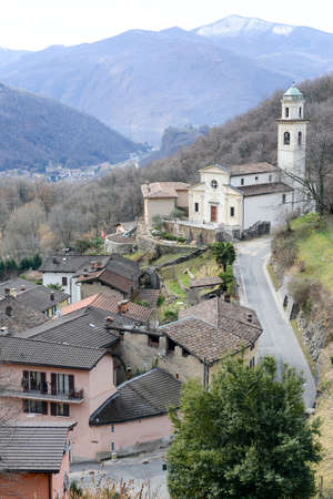 the rural village of Carabbia part of the city of Lugano on the italian part of Switzerlandの写真素材