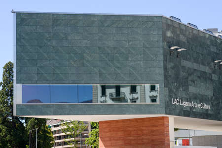Detail of LAC museum at Lugano on the italian part of Switzerlandのeditorial素材