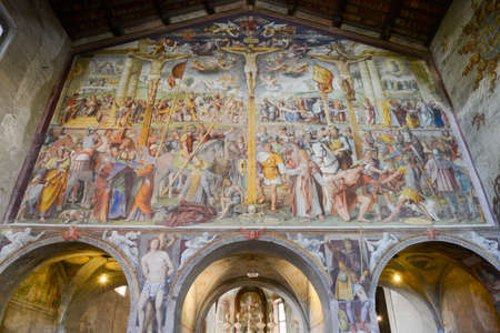 The fabulous frescoes of Santa Maria degli Angioli church at Lugano on the italian part of Switzerlandのeditorial素材