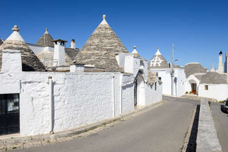 Beautiful town of Alberobello with trulli housesの写真素材