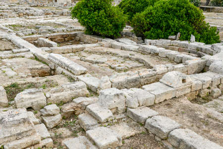 The episcopal Basilica of the ancient Roman ruins in Egnazia, Italyの写真素材