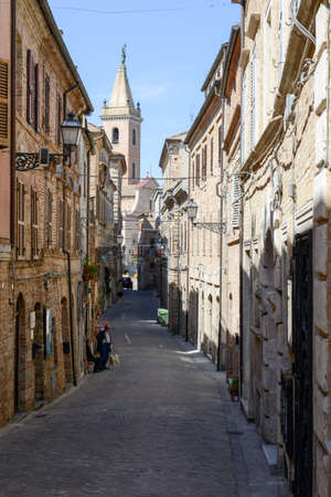 Ripatransone, Italy - 19 June 2016: narrow streets of Ripatransone on Marche, Italyのeditorial素材