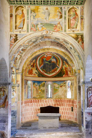 Interior of Saint St Peter and Paul church in Biasca, Cantone Ticino, Switzerlandのeditorial素材