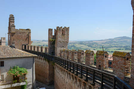 View of Gradara castle on Marche, Italy.のeditorial素材