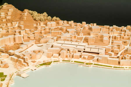 Site surrounding model for architectural presentation and background